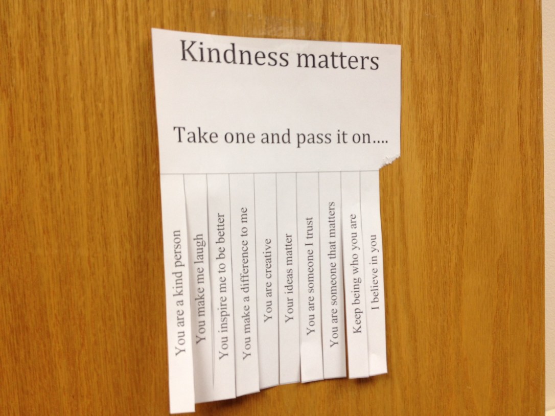 Hanging on my classroom door, I had to replace it today because they were all gone.